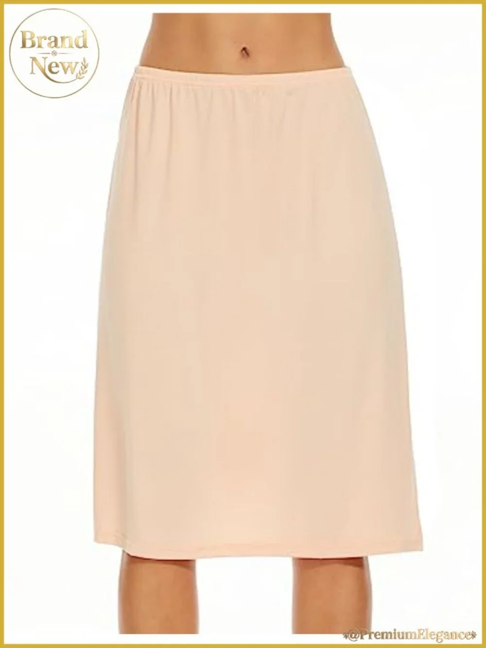 Half Slip Women Underskirt Dress Extender Lace Trim Knee Length Midi Skirt Slip